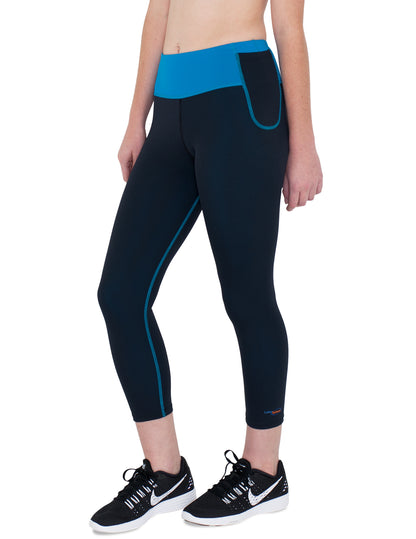 Energy Exercise Capris - Turquoise & Black